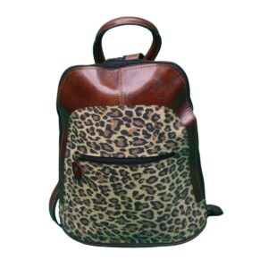 Mochila Nómade Leopardo en Cuero Genuino